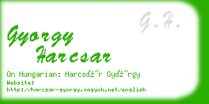 gyorgy harcsar business card